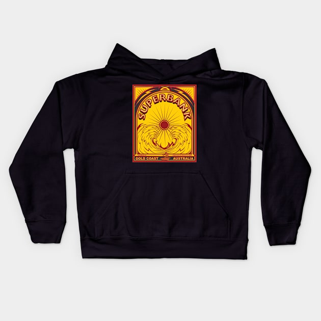 SUPERBANK GOLD COAST AUSTRALIA SURFING Kids Hoodie by Larry Butterworth